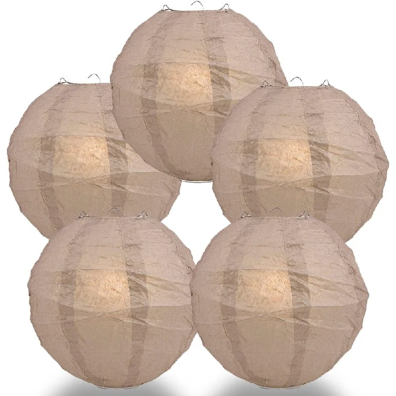 Edison light bulbs with decorative filaments5-PACK 28" Dusty Sand Rose Round Paper Lantern, Crisscross Ribbing, Chinese Hanging Wedding & Party Decoration