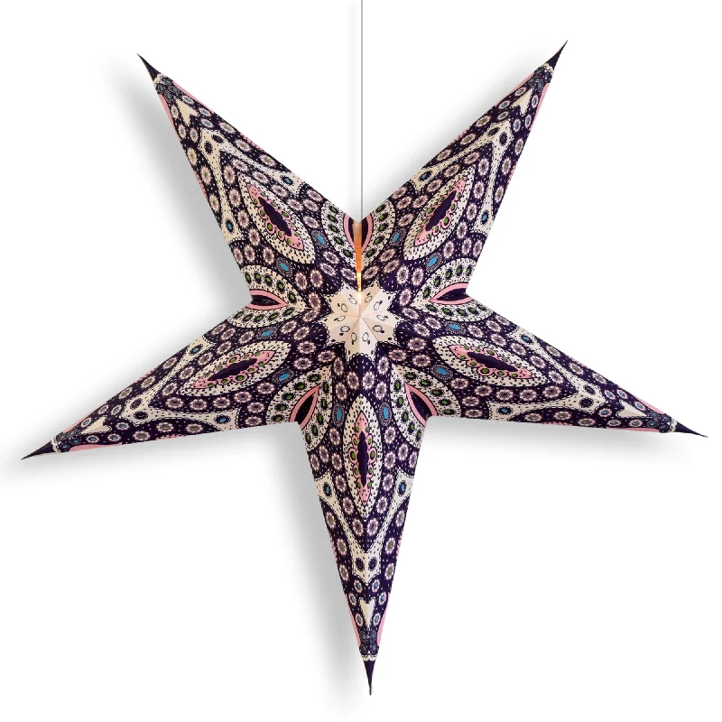 UL listed Edison light bulbs24 Inch Paper Star Lantern, Pink Purple Starlight