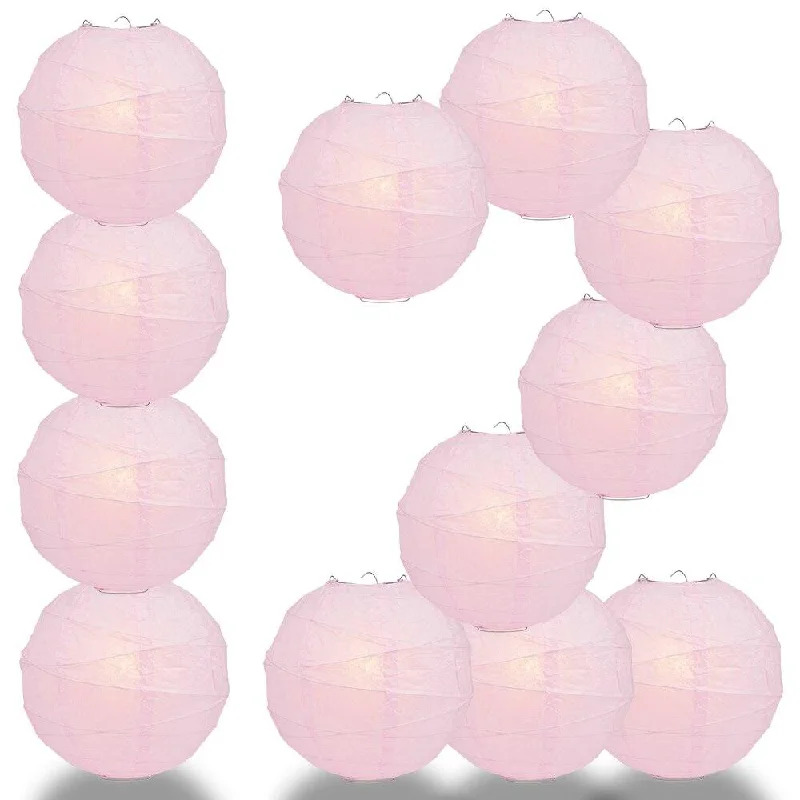 Edison light bulbs with copper basesBULK PACK (12) 28" Pink Round Paper Lantern, Crisscross Ribbing, Chinese Hanging Wedding & Party Decoration