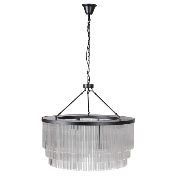 Kenmare 10Lt Round 3 Tier Glass Tube Chandelier