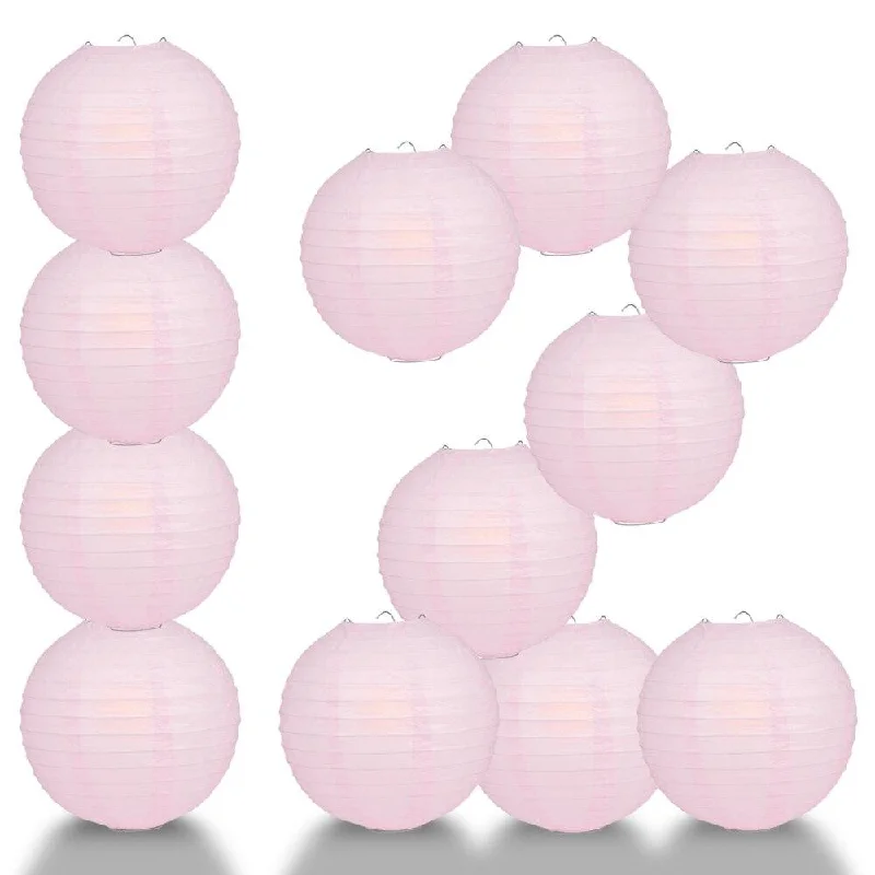 Oval shaped Edison light bulbsBULK PACK (12) 28" Pink Jumbo Round Paper Lantern, Even Ribbing, Chinese Hanging Wedding & Party Decoration