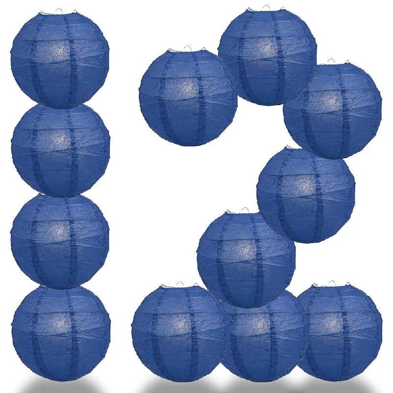 Oval shaped Edison light bulbsBULK PACK (12) 28" Navy Blue Round Paper Lantern, Crisscross Ribbing, Chinese Hanging Wedding & Party Decoration