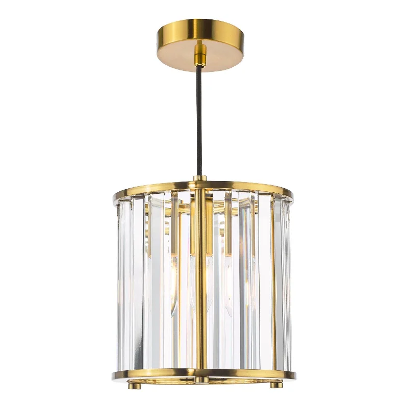 Kiran 1Lt Pendant - Natural Brass/Satin Black