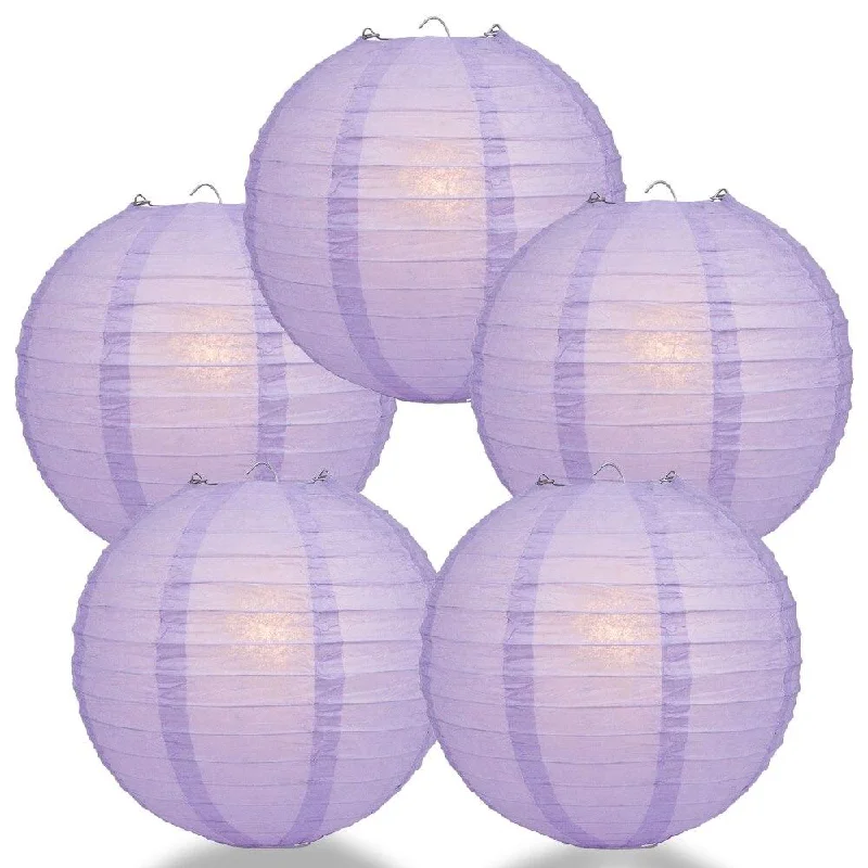 40 watt equivalent Edison light bulbs5-PACK 28" Lavender Jumbo Round Paper Lantern, Even Ribbing, Chinese Hanging Wedding & Party Decoration