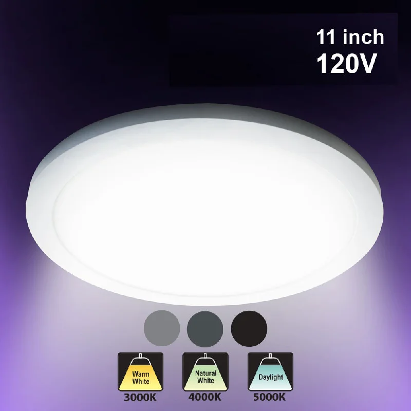 11 inch Round Dimmable Recessed LED Downlight / Ceiling Light ,120V 24W 3CCT(3K, 4K, 5K)