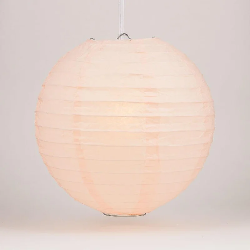 Edison light bulbs for barn lightingBULK PACK (12) 28" Rose Quartz Pink Jumbo Round Paper Lantern, Even Ribbing, Chinese Hanging Wedding & Party Decoration