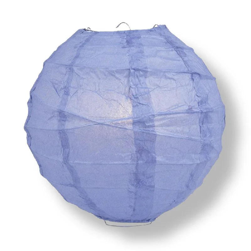 Vintage inspired LED Edison light bulbsBULK PACK (12) 32" Serenity Blue Round Paper Lantern, Crisscross Ribbing, Hanging Decoration