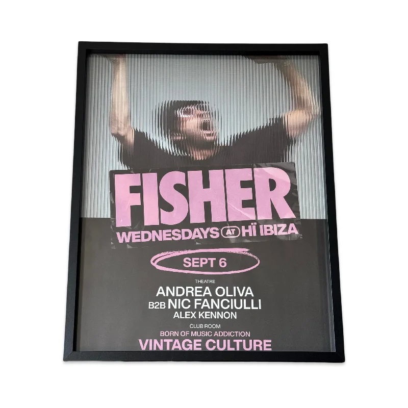 Fisher ~ Genuine Ibiza Framed Dj Artwork | Hi Ibiza | Luxury Black Frame