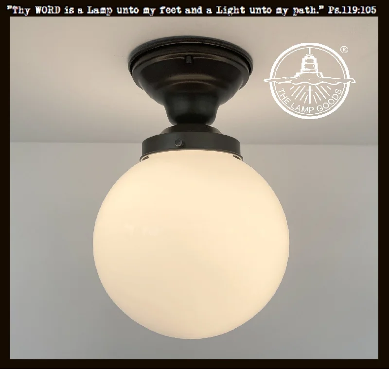 Edison light bulbs for table lampsModern Milk Glass 8" GLOBE Ceiling Light