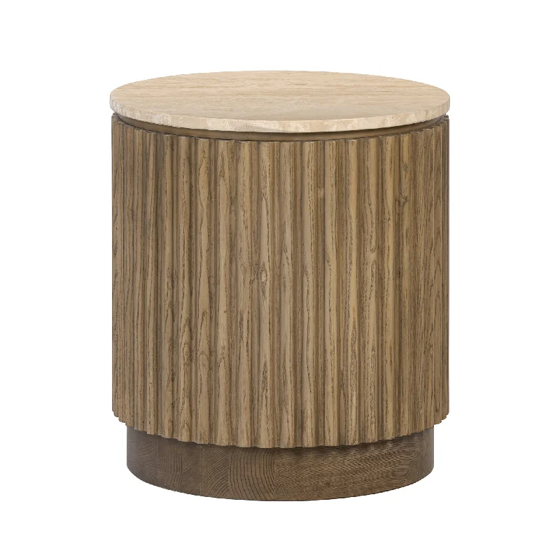 wood wall lamps with natural grain for a warm and organic feelDonovan 511TA18A Side Table - Harvest Oak/Mushroom Oak