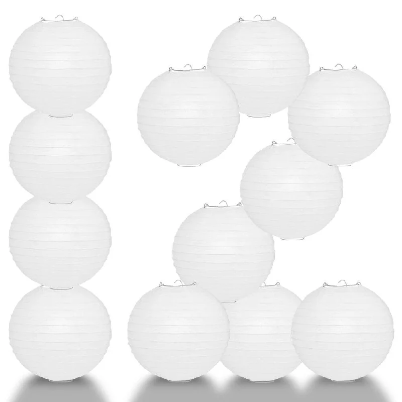 Filament style LED Edison light bulbsBULK PACK (12) 28" White Jumbo Round Paper Lantern, Even Ribbing, Chinese Hanging Wedding & Party Decoration