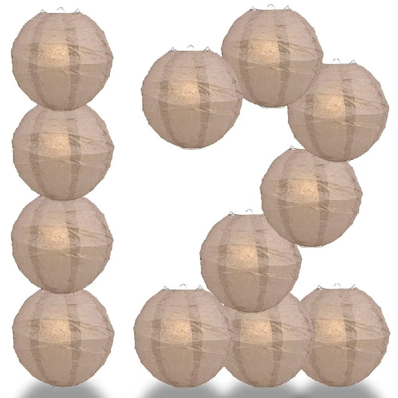 Waterproof Edison light bulbs for patiosBULK PACK (12) 28" Dusty Sand Rose Round Paper Lantern, Crisscross Ribbing, Chinese Hanging Wedding & Party Decoration