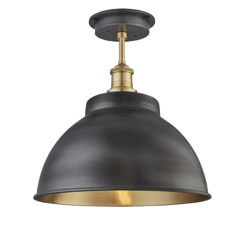 Edison light bulbs with copper basesBrooklyn Outdoor & Bathroom Dome Semi Flush Mount - 13 Inch