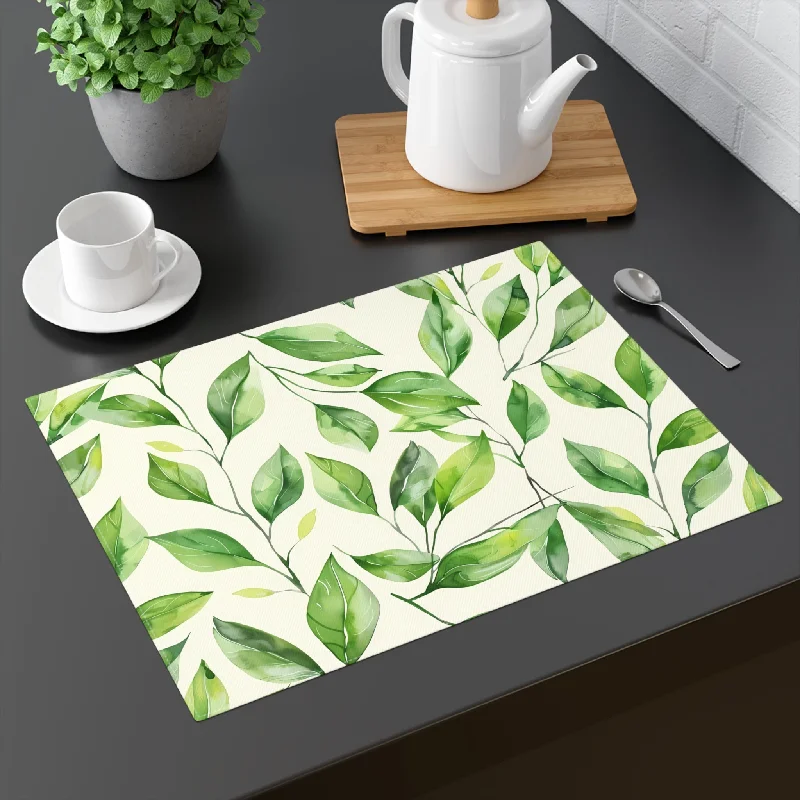 Dimmable Edison light bulbs for home decorDecorative Cotton Place Mat with Greenery Leaves Design (18" x 14")