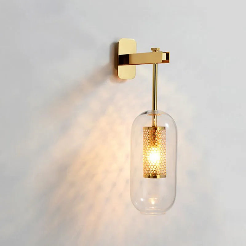 40 watt equivalent Edison light bulbsRadiant Glow Post-Modern Glass Wall Sconce