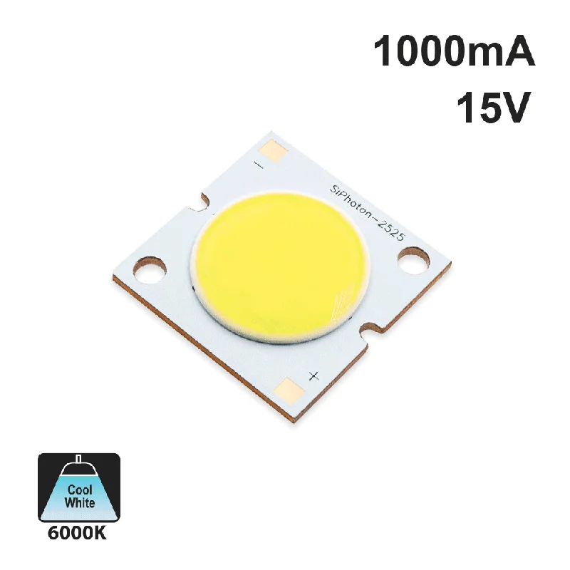 15W Constant Current COB LED Chip 6000K(Cool White)