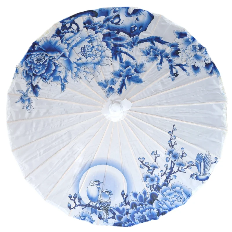 Edison light bulbs for chandeliers32" Blue Birds Floral Bloom Nylon Parasol Umbrella with Elegant Handle