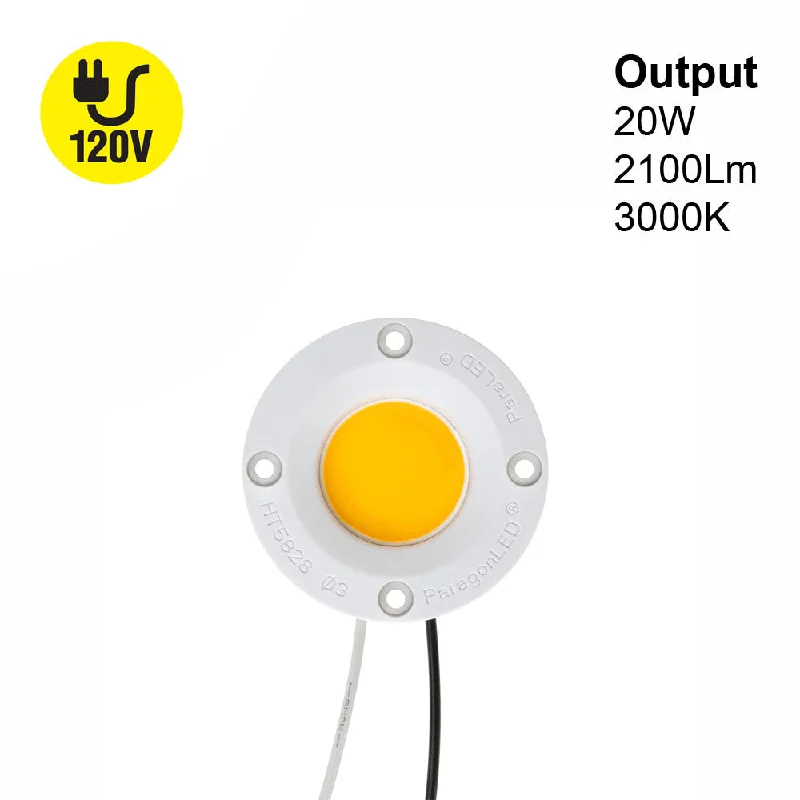 CDAC-080-05028-120-3000K COB Paragon LED Module with HT5828 LED Holder, 120V 20W 3000K(Warm White)