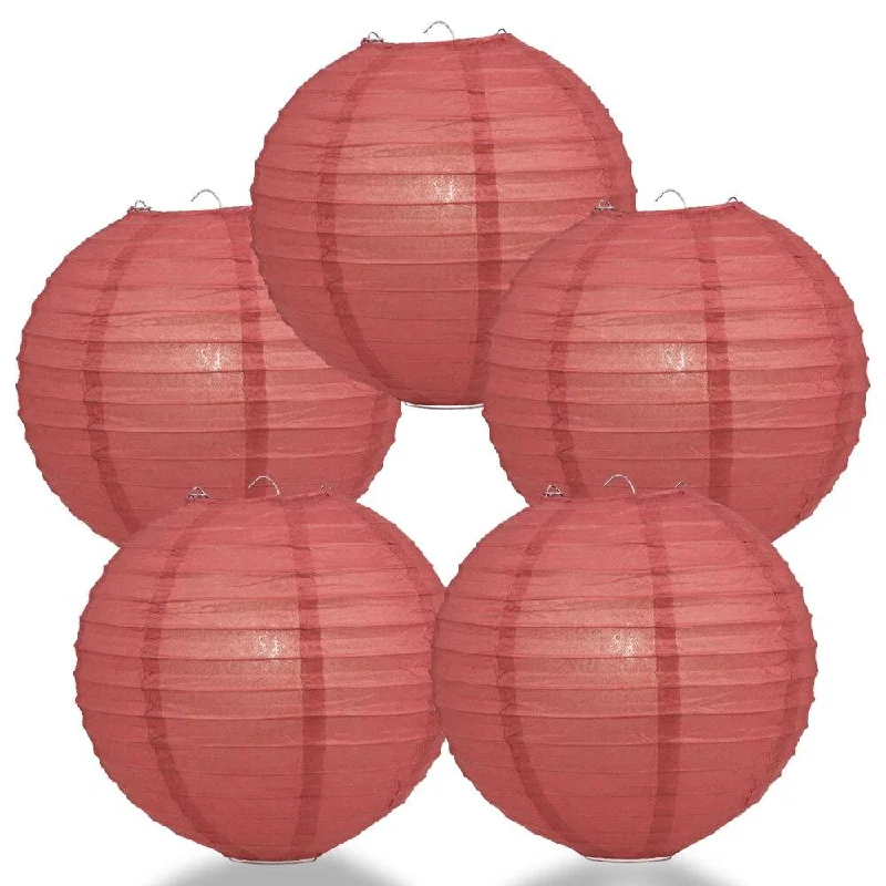 Edison light bulbs for industrial fixtures5-PACK 28" Marsala / Burgundy Wine Jumbo Round Paper Lantern, Even Ribbing, Chinese Hanging Wedding & Party Decoration