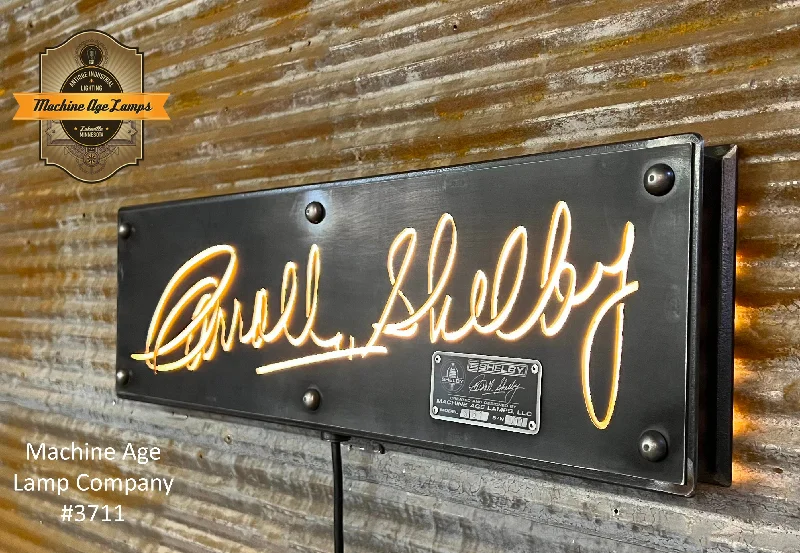 Steampunk Industrial / Carroll Shelby Signature / Wall Sconce Art / Automotive / #3711