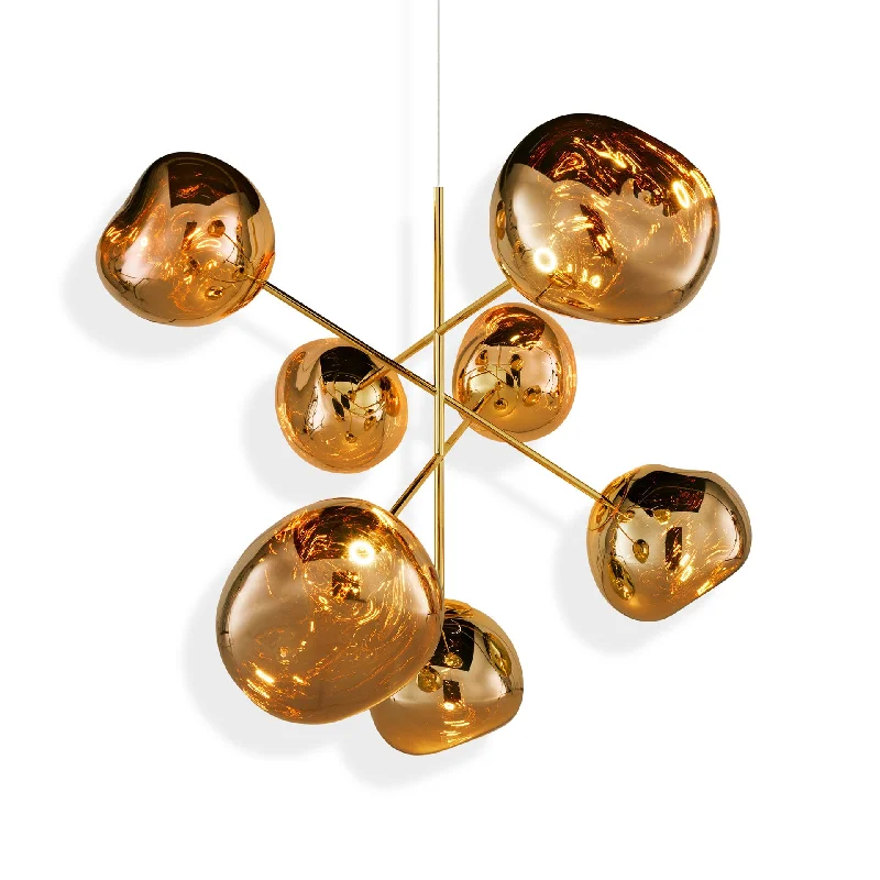 asian - inspired wall lamps with bamboo or paper shades for a zen - like Melt Large Chandelier Gold Pendant by Tom Dixon