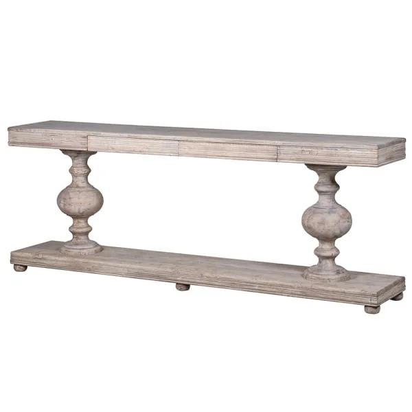 Chester 2 Drawer Bulbous Leg Console Table