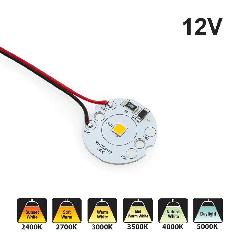 Single SMD Constant Voltage LED Module 5W 12V With 6 inch Wire CCT(2.4K, 2.7K, 3K, 3.5K, 4K, 5K)