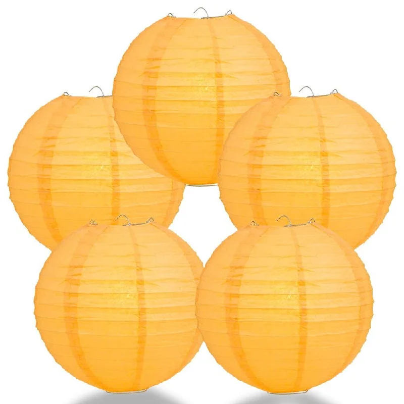 Retro Edison filament light bulbsBULK PACK (12) 28" Papaya Jumbo Round Paper Lantern, Even Ribbing, Chinese Hanging Wedding & Party Decoration