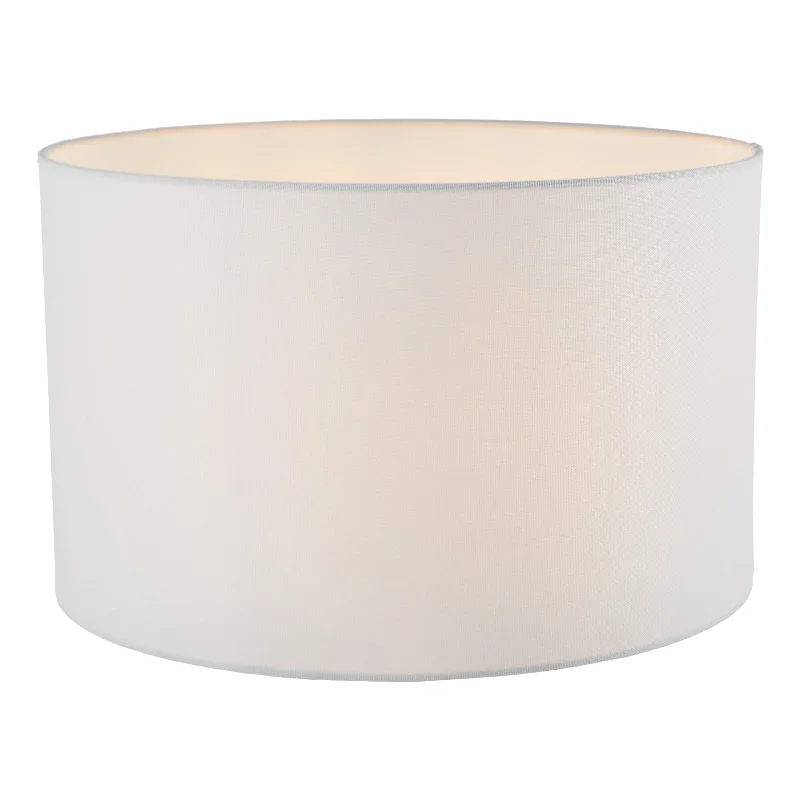 Pyramid White Linen Drum Shade 40cm