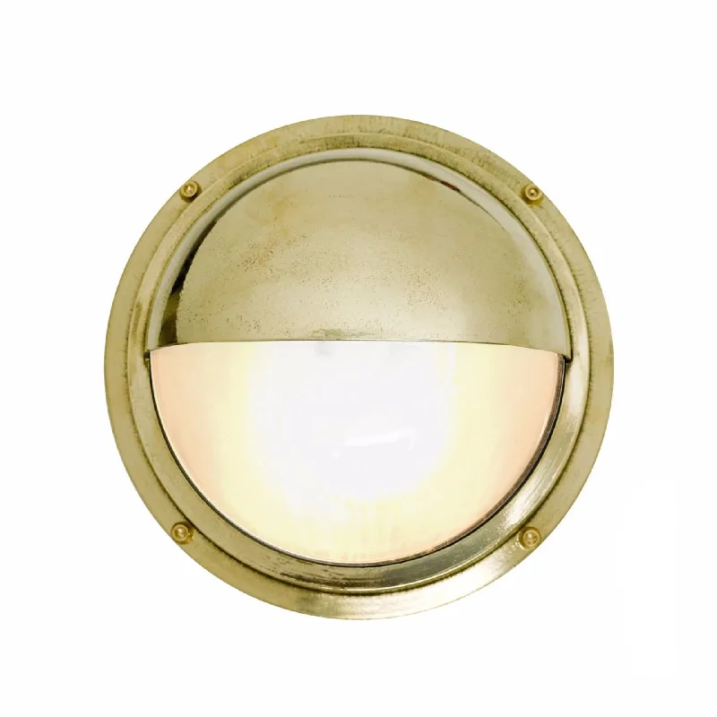 mid - century modern wall lamps with iconic shapes for a stylish studyBrass Bulkhead Wall Lamp With Eyelid Shield by Original BTC / Davey Lighting