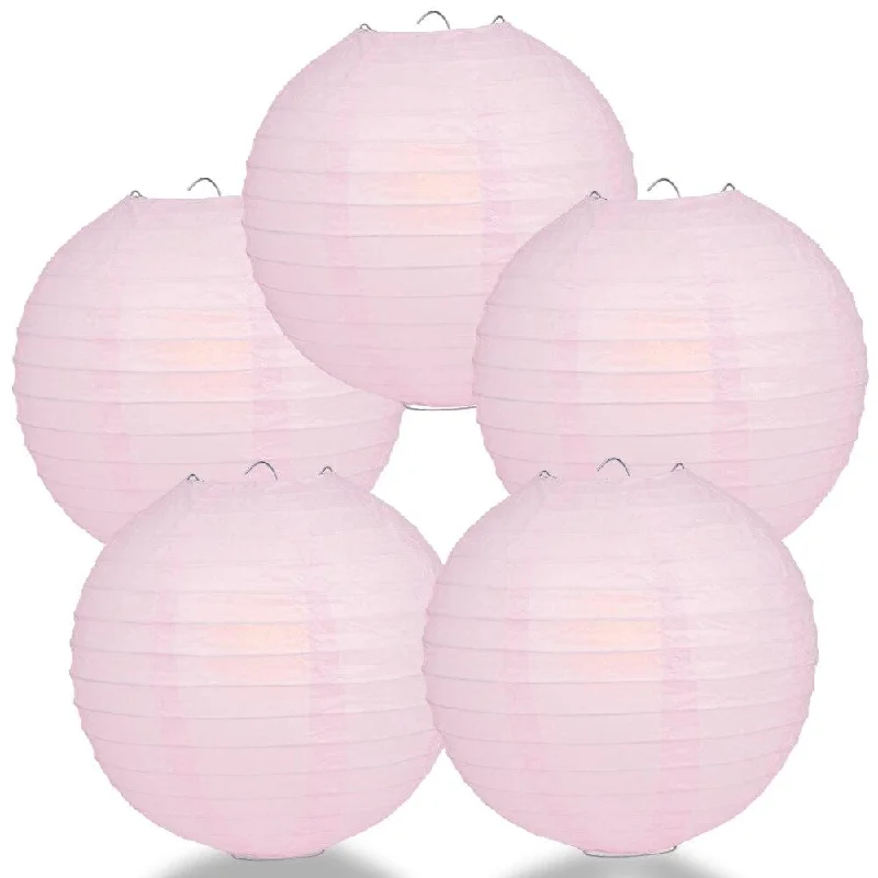 Squirrel cage filament Edison light bulbs5-PACK 28" Pink Jumbo Round Paper Lantern, Even Ribbing, Chinese Hanging Wedding & Party Decoration