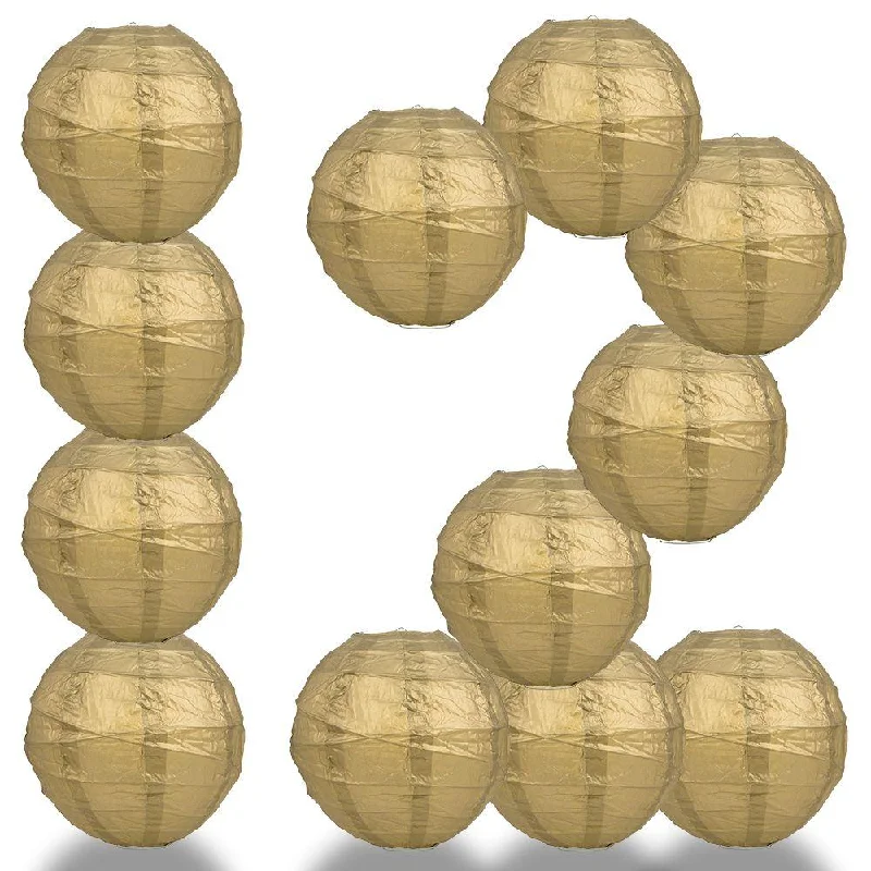 Edison screw base light bulbsBULK PACK (12) 28" Gold Round Paper Lantern, Crisscross Ribbing, Chinese Hanging Wedding & Party Decoration