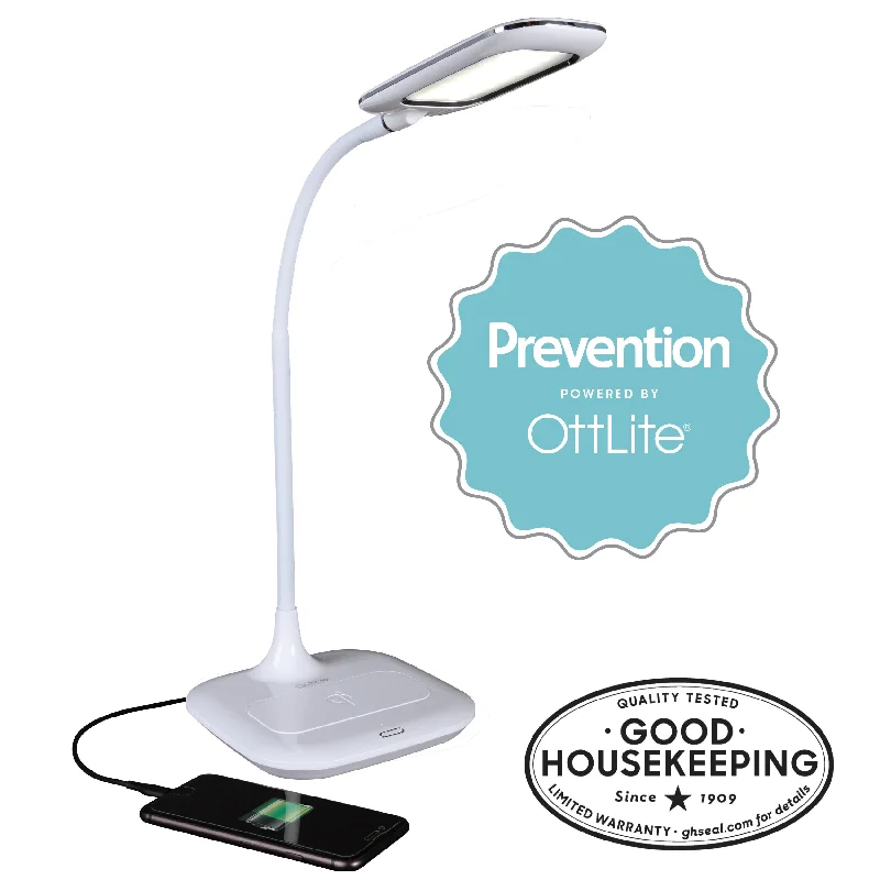 UL listed Edison light bulbsPrevention by OttLite LED Desk Lamp with Wireless Charging