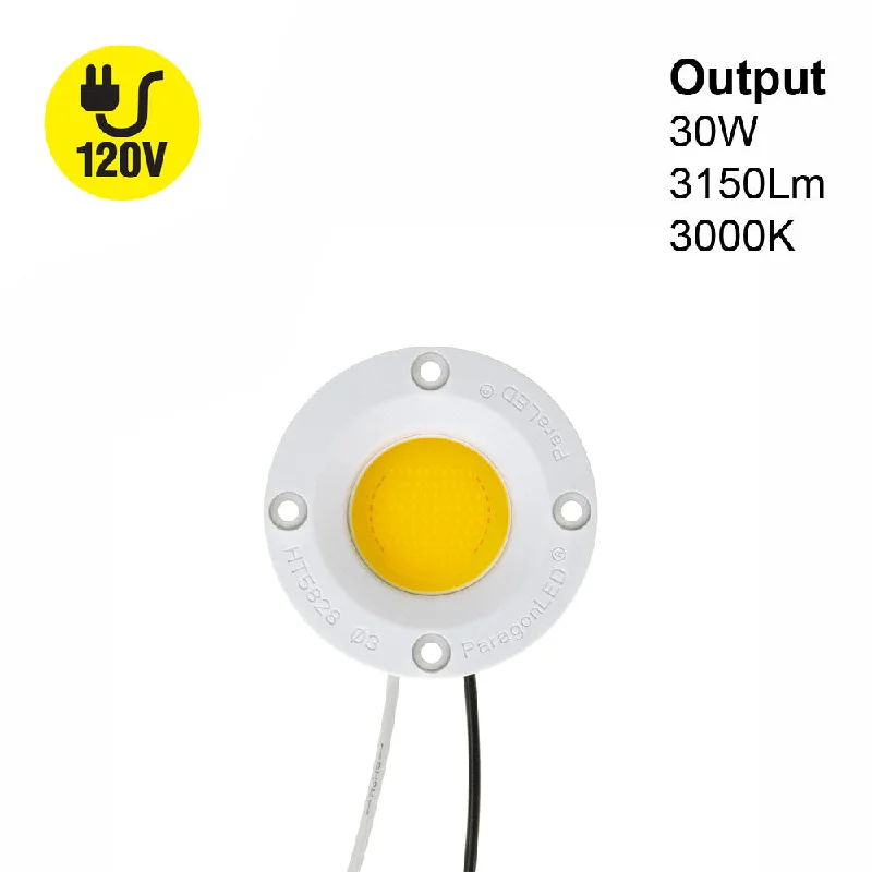 CDAC-080-5028-120-3000K COB Paragon LED Module with HT5828 LED Holder, 120V 30W 3000K(Warm White)