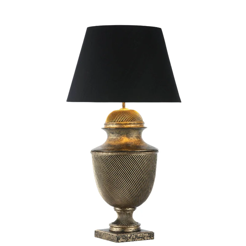 Lattice Table Lamp In Black & Gold/Cream & Gold, Base Only E27