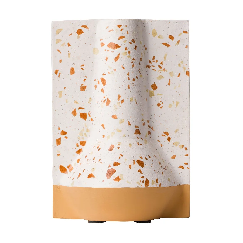 industrial style wall lamps with exposed bulbs for urban loftsUrbino 445VA09C Ceramic Vase - White Terrazzo/Terracotta