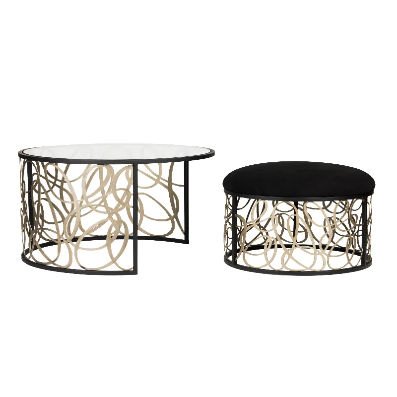 metal wall lamps with a matte black finish for a sleek and modern lookScribble 381TC32NMBAR Nesting Coffee Table and Ottoman - Matte Black/Artifact