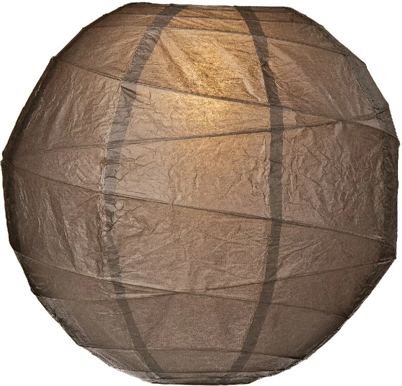 Edison style vintage light bulbsBULK PACK (12) 28" Driftwood Grey Round Paper Lantern, Crisscross Ribbing, Chinese Hanging Wedding & Party Decoration