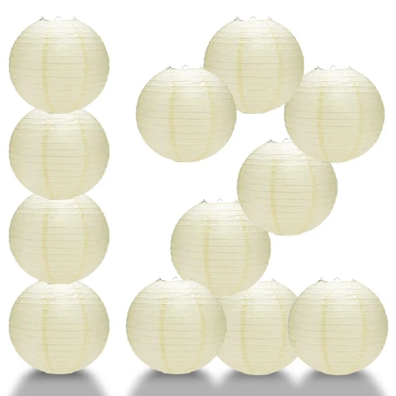 LED Edison light bulbs for energy efficiencyBULK PACK (12) 28" Ivory Jumbo Round Paper Lantern, Even Ribbing, Chinese Hanging Wedding & Party Decoration