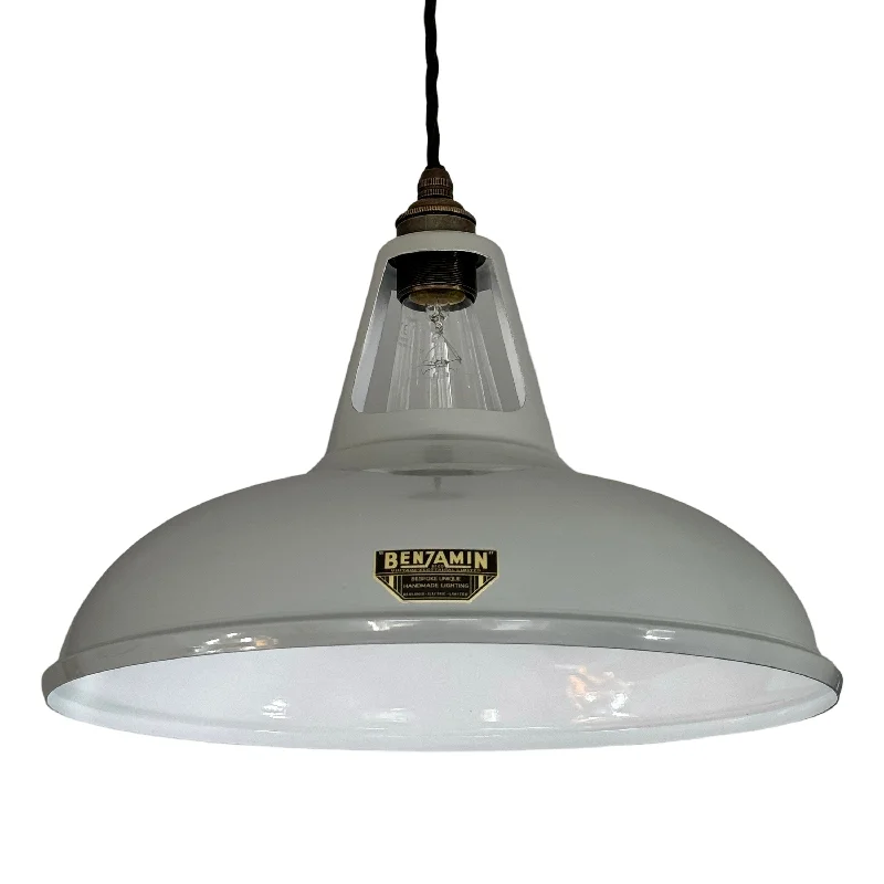 Cawston XL ~ *Worn* Grey Solid Shade 1932 DesignPendant Set Light | Ceiling Dining Room | Kitchen Table | 14 Inch