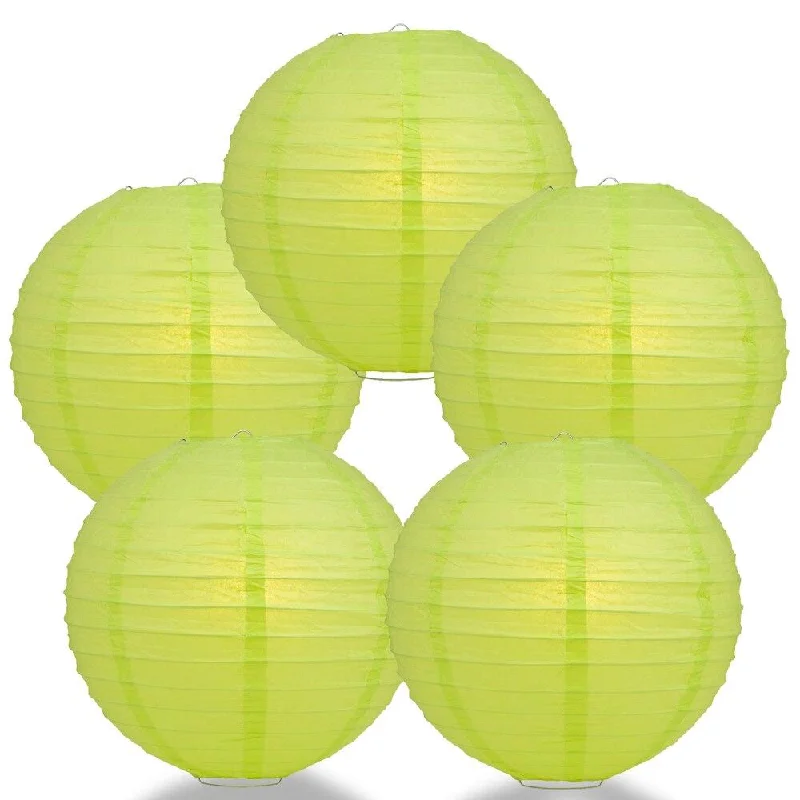 Edison light bulbs for pendant lights5-PACK 28" Light Lime Green Jumbo Round Paper Lantern, Even Ribbing, Chinese Hanging Wedding & Party Decoration