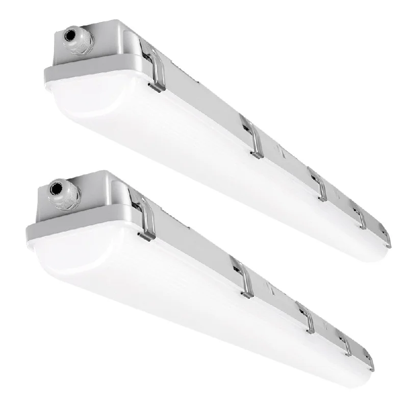 4ft Vapor Tight LED Light Fixture - Pack of 2 - 50/40/30W - 6,500 lumens - 50K/40K/30K Selectable - 120-277V