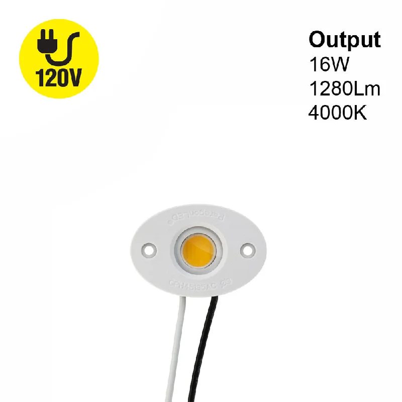 CBAC-84-30135-120-4000-G12 COB Paragon LED Module with GPH48135AC LED Holder, 120V 16W 4000K(Natural White)