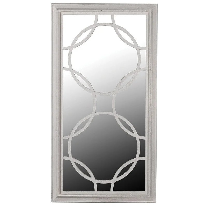 Letitia Beige Lattice Circles Mirror