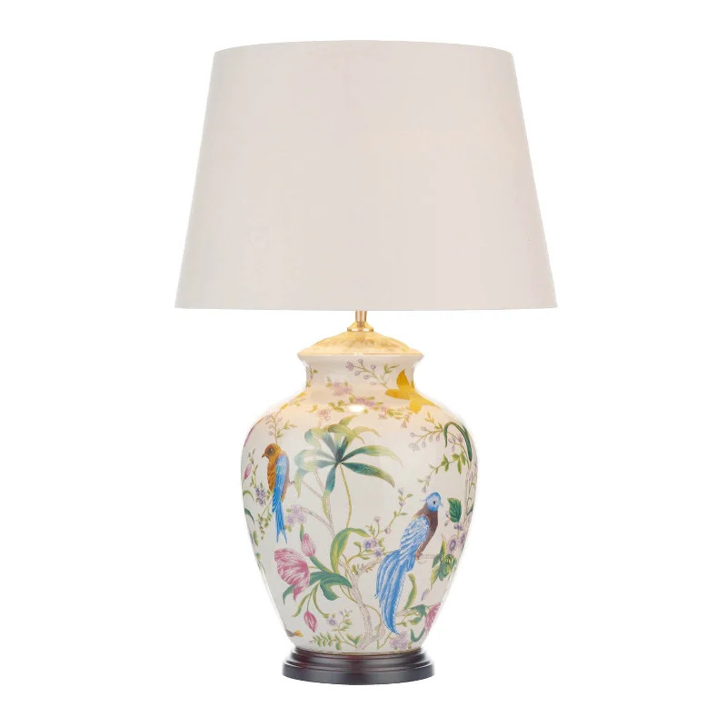 Mimosa Table Lamp White/ Floral