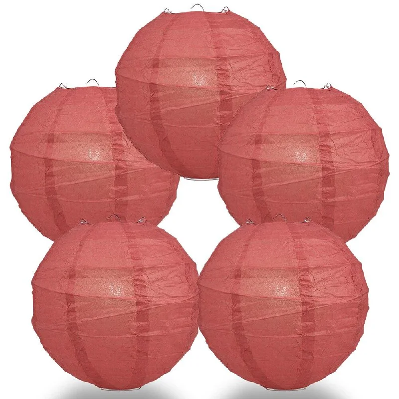 Edison globe light bulbs5-PACK 28" Marsala / Burgundy Wine Round Paper Lantern, Crisscross Ribbing, Chinese Hanging Wedding & Party Decoration