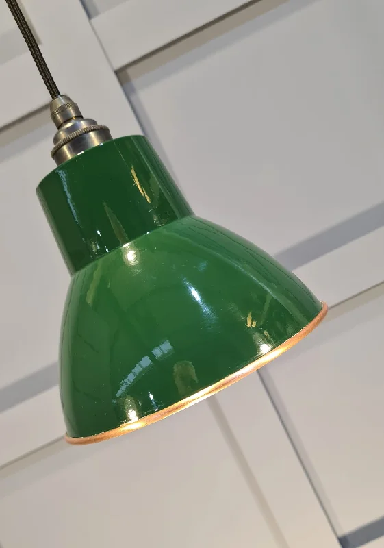 Copper, British Racing Green Pendant light, Also Available in Any Colour, Ideal for Breakfast Bar lighting,