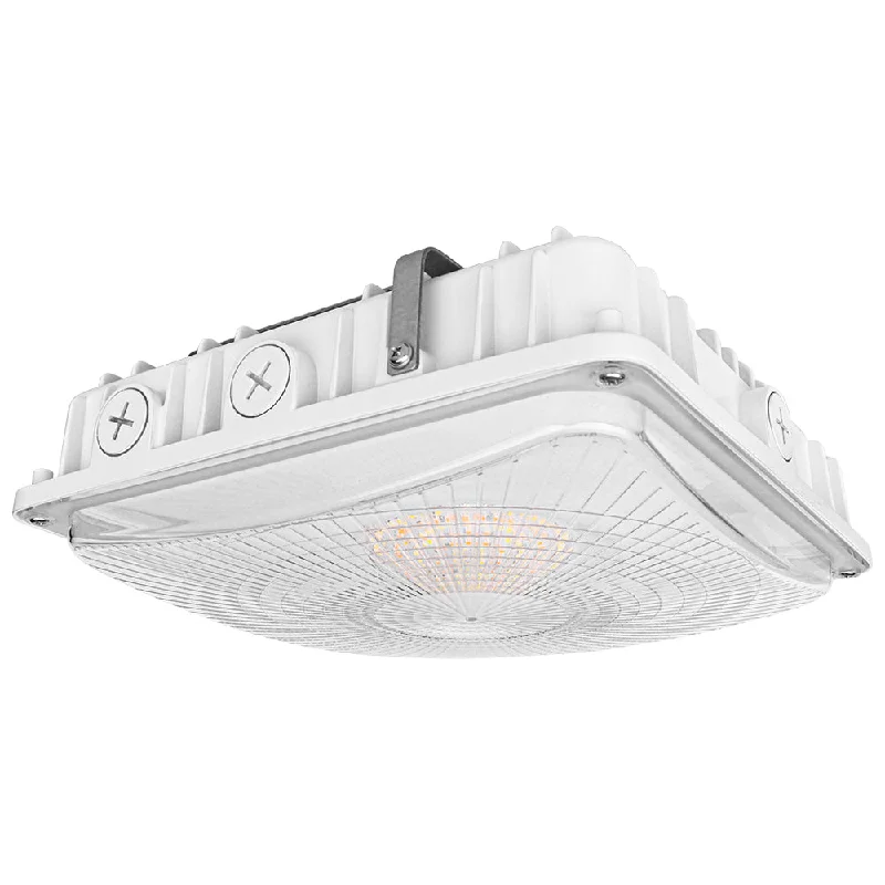 LED Canopy Light - White - 63W/45W/30W Selectable - 5000K/4000K - 9,360 LM - Dimmable - 120-277V - 150W Equal