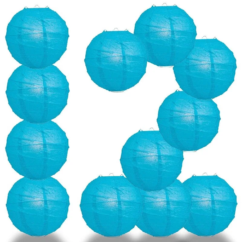 Colored Edison light bulbs (e.g., amber, blue)BULK PACK (12) 28" Turquoise Round Paper Lantern, Crisscross Ribbing, Chinese Hanging Wedding & Party Decoration