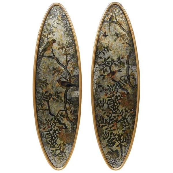 Set of 2 Lyme Oval Glass Wall Art